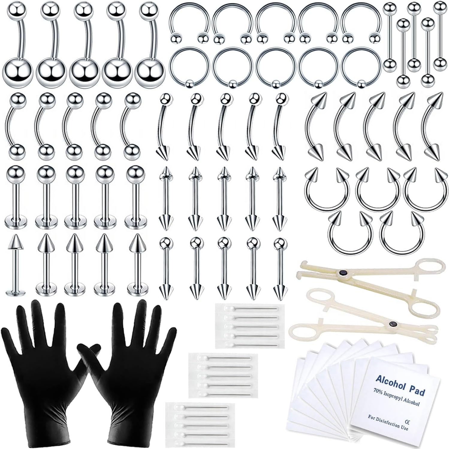 Body Septum Piercing Kit (Pack of 84, 98 & 120 Pcs)