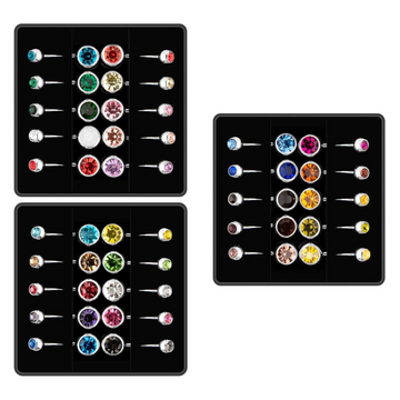 Belly Rings for Women (3 boxes 30 pcs colorful rings)